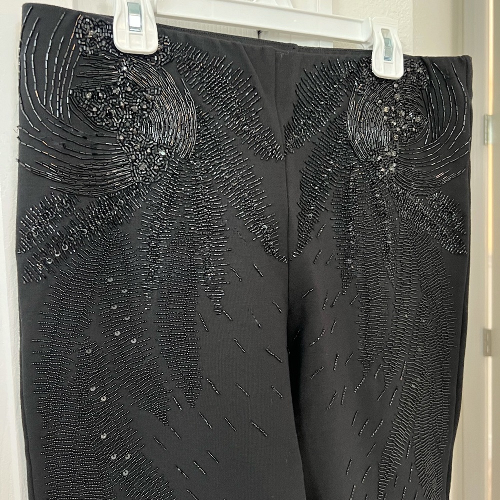 Black "Haute Hippie" Beaded Pants
